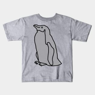 Silver Metallic Penguin Kids T-Shirt